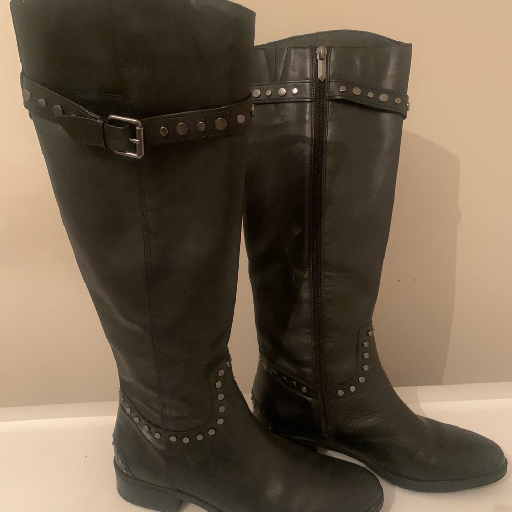Sam Edelman Paxton Black Studded Riding Boots